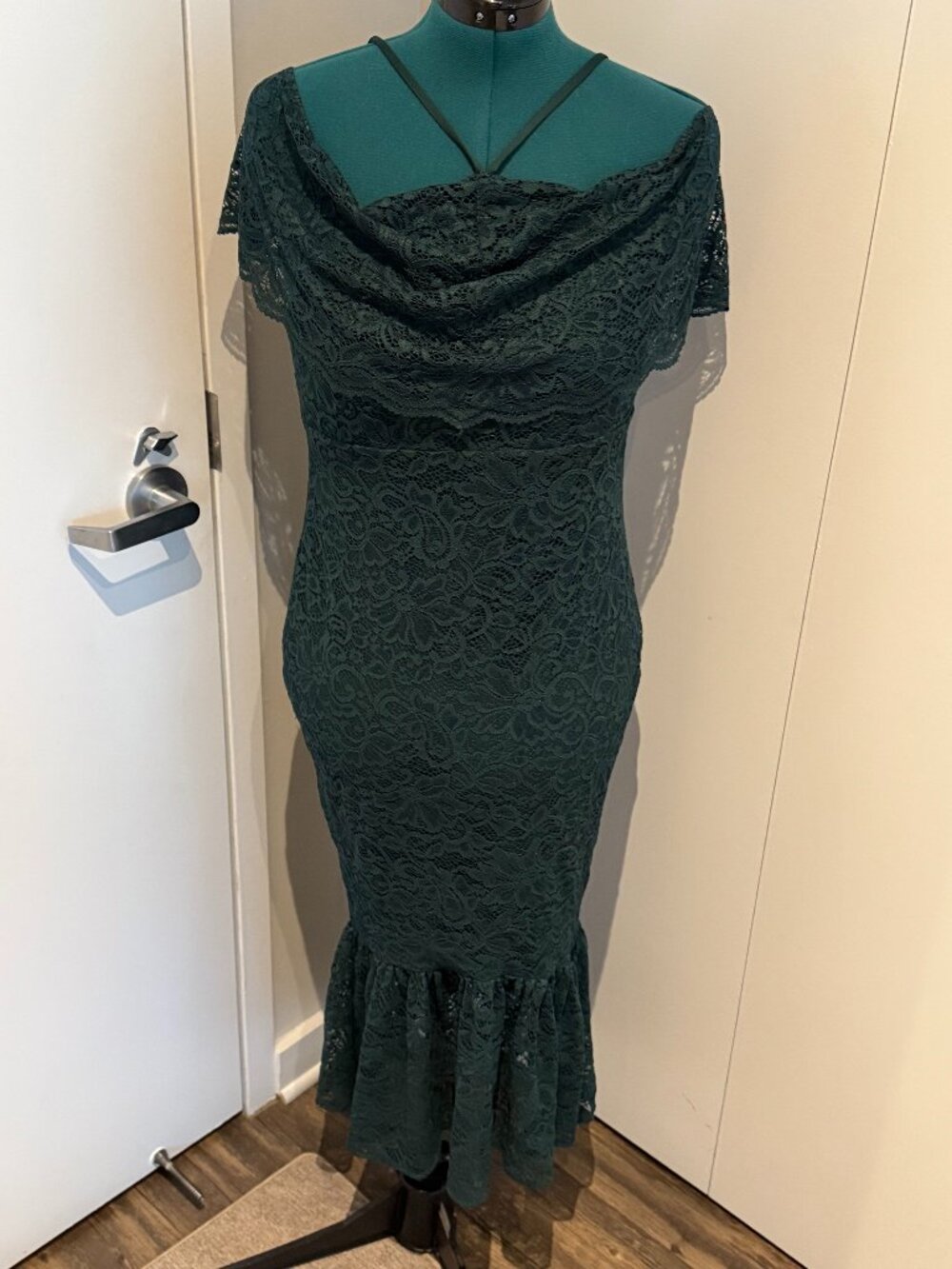 ASOS Lace Off Shoulder Midi Dress - Size 12